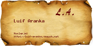 Luif Aranka névjegykártya